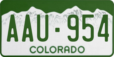 CO license plate AAU954