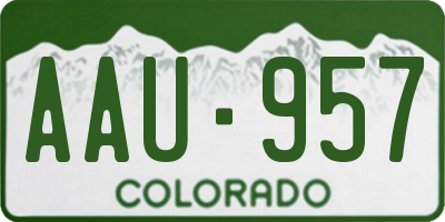 CO license plate AAU957