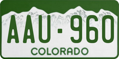 CO license plate AAU960