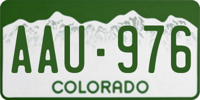 CO license plate AAU976