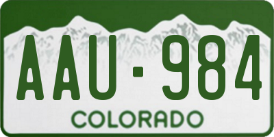 CO license plate AAU984