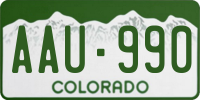CO license plate AAU990