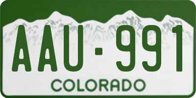 CO license plate AAU991