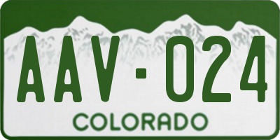 CO license plate AAV024
