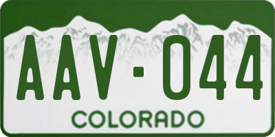 CO license plate AAV044