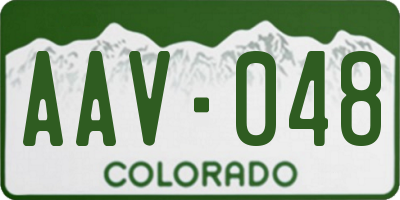 CO license plate AAV048