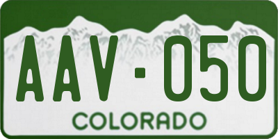 CO license plate AAV050