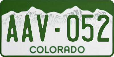 CO license plate AAV052