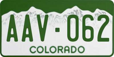 CO license plate AAV062