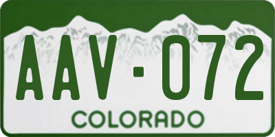 CO license plate AAV072