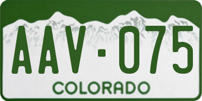 CO license plate AAV075