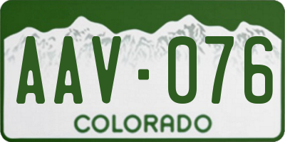 CO license plate AAV076