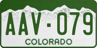 CO license plate AAV079
