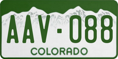 CO license plate AAV088