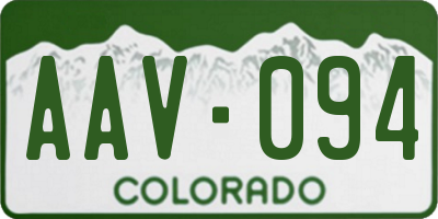 CO license plate AAV094