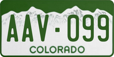 CO license plate AAV099
