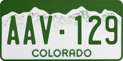 CO license plate AAV129