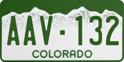 CO license plate AAV132