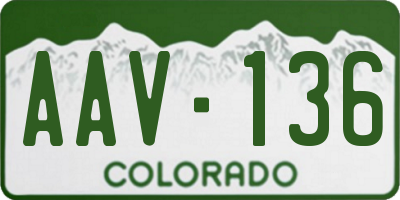 CO license plate AAV136