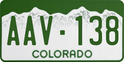 CO license plate AAV138