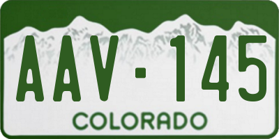 CO license plate AAV145