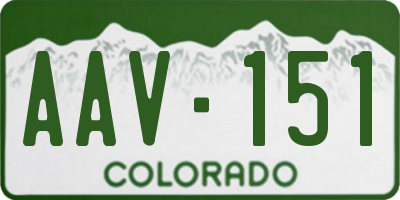 CO license plate AAV151