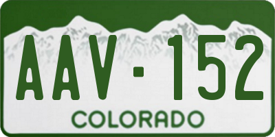 CO license plate AAV152