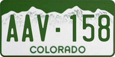 CO license plate AAV158