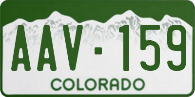 CO license plate AAV159