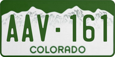 CO license plate AAV161