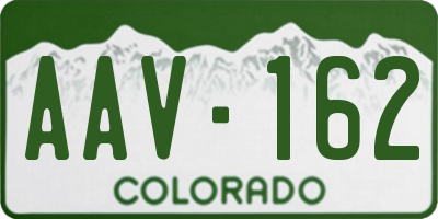 CO license plate AAV162