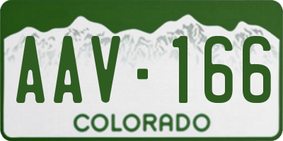 CO license plate AAV166