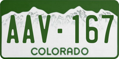 CO license plate AAV167