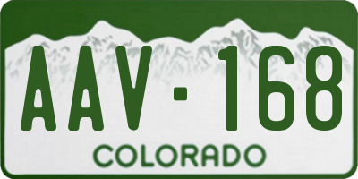 CO license plate AAV168