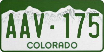 CO license plate AAV175
