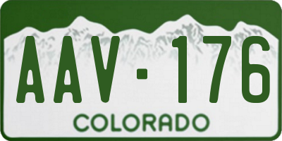 CO license plate AAV176