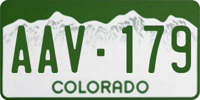 CO license plate AAV179