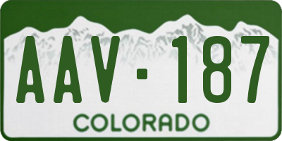 CO license plate AAV187