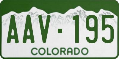 CO license plate AAV195