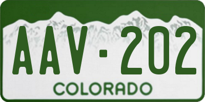 CO license plate AAV202