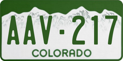 CO license plate AAV217