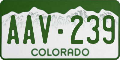 CO license plate AAV239