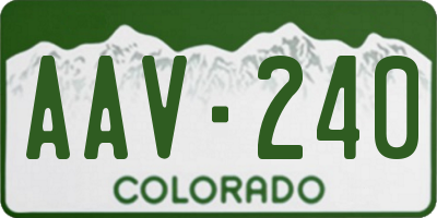 CO license plate AAV240