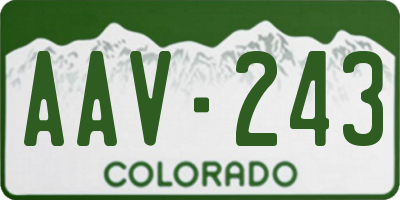 CO license plate AAV243