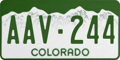 CO license plate AAV244