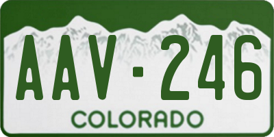CO license plate AAV246