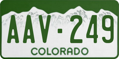 CO license plate AAV249