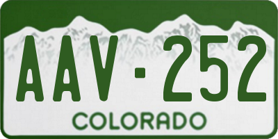 CO license plate AAV252