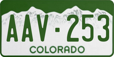 CO license plate AAV253