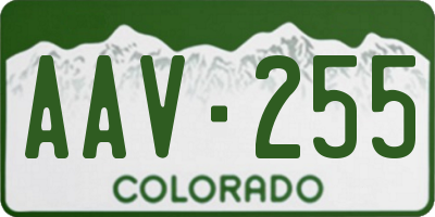 CO license plate AAV255